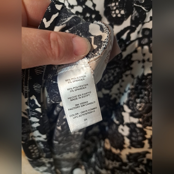 🌈Daisy Fuentes Black and White Dress. Size 2x - Picture 4 of 4